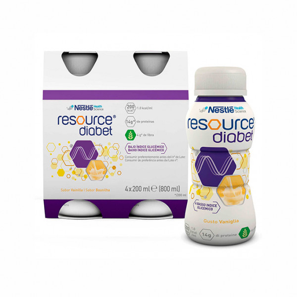 Resource Diabet Solução Oral Baunilha 4 x 200 ml