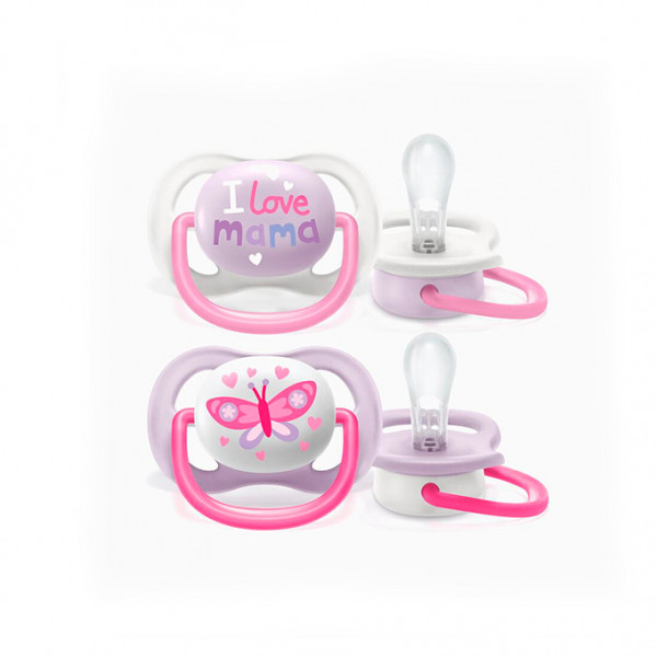 Philips Avent Pack 2 Chupetas Ultra Air 0-6M Rosa/Branco