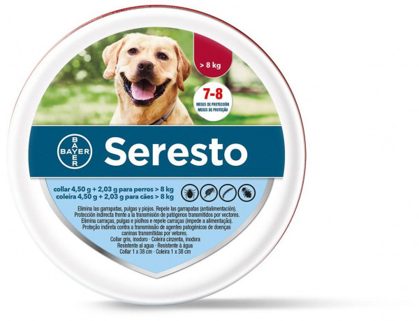 Seresto Coleira 4,50g+2,03g Cão > 8kg
