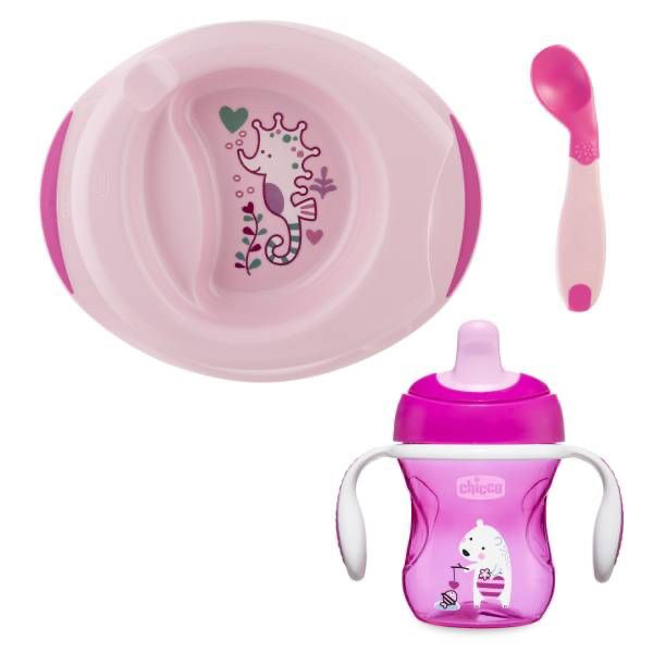 Chicco Conjunto Papa Colher 6M+ Rosa Chicco Conjunto Papa Colher 6M+ Rosa