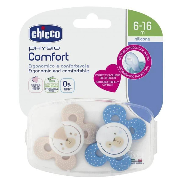 Chicco Chupetas Physio Comfort Boy 6-16M X2 Chicco Chupetas Physio Comfort Boy 6-16M X2