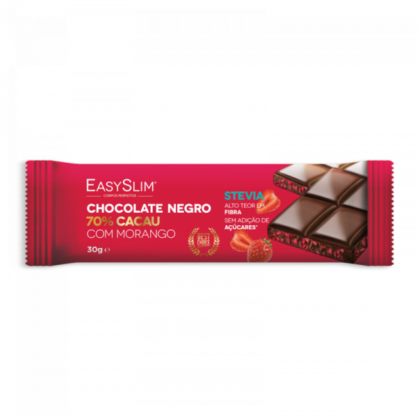 Easyslim Chocolat Negro 70% Morango 30G Easyslim Chocolat Negro 70% Morango 30G