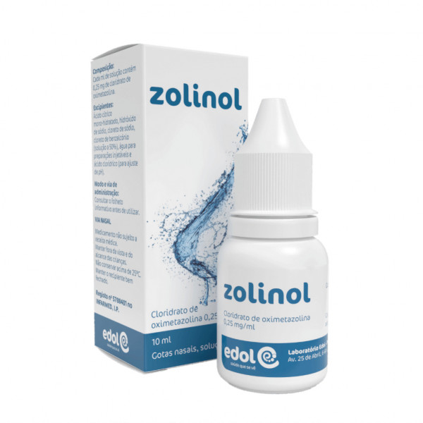 Zolinol 0,25 mg/ml Frasco Conta-Gotas – 10ml Gotas Nasais Solução