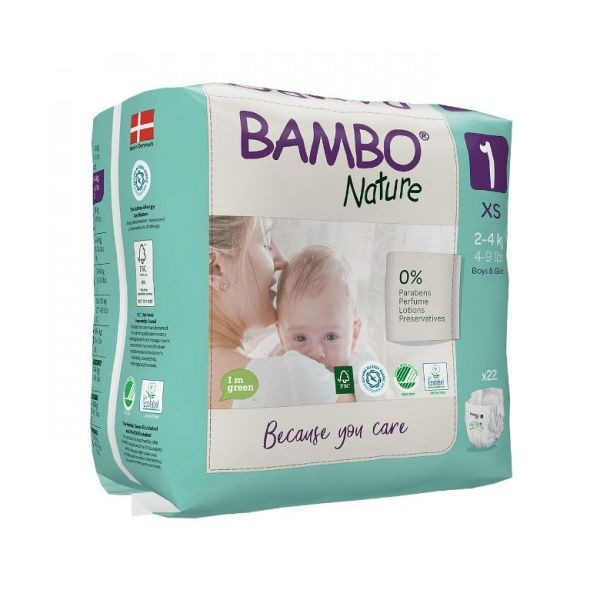 Bambo Nature Fraldas 1-Xs 2-4Kg X22