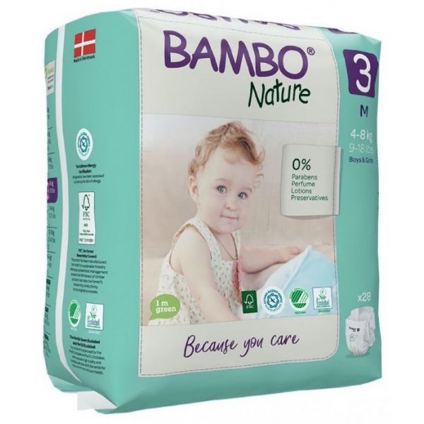 Bambo Nature Fraldas 3-M 4-8Kg X28