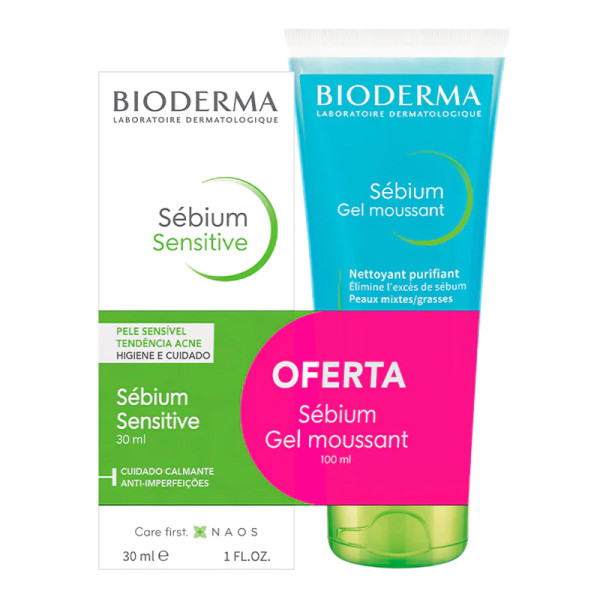 Bioderma Sébium Sensitive 30ml + Sébium Gel moussant 100ml