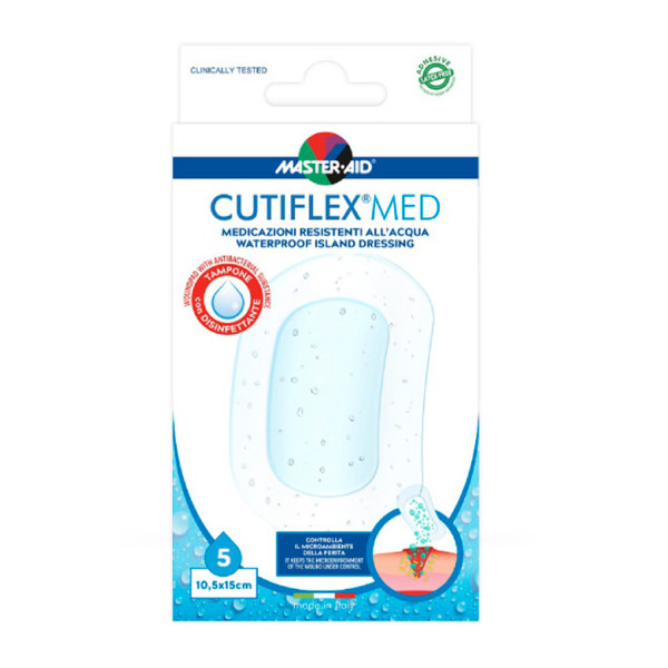 Master-Aid Cutiflex Pensos Waterproof Pós-Operatório 10,5 x 20cm x5 pensos