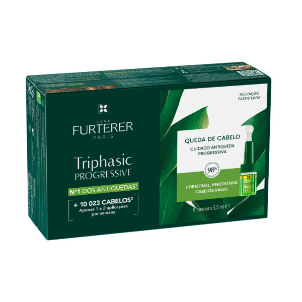 René Furterer Triphasic Ampolas queda de cabelo Progressiva 8 doses