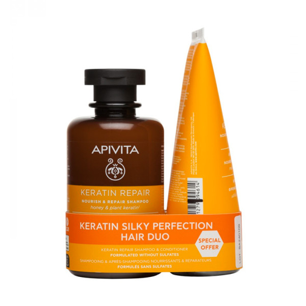 Apivita Champô Keratin Repair, 250ml + Oferta Condicionador 150ml