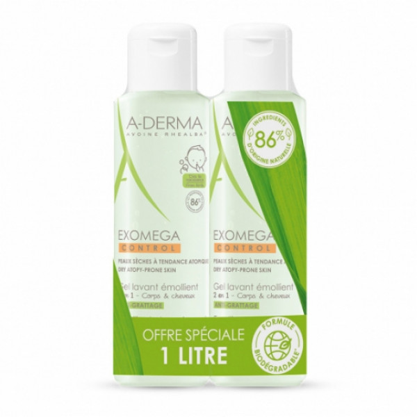 A-Derma Exomega Duo Gel de Limpeza Cabelo e Corpo